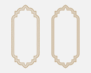 Elegant islamic design set botanical frames and covers text box borders for holy events and invitations