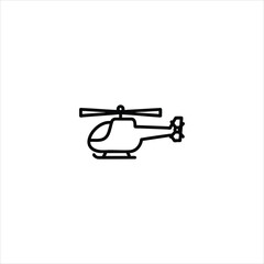 Helicopter Profile Line Art Icon