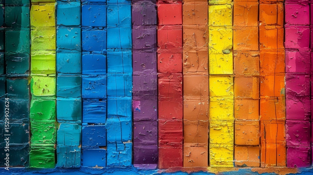 Poster a vibrant wall showcasing an abstract design with a blend of bright colors creating an artistic expr