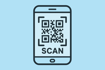Qr code on smartphone screen for easy scanning and access