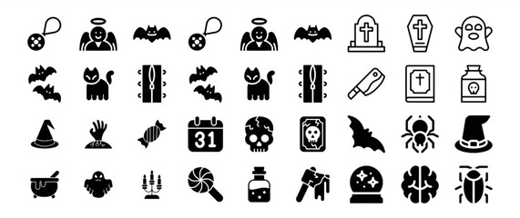 Fototapeta premium Halloween Icon Set: A Collection of Spooky and Festive Images