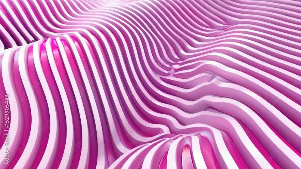 Aufkleber A geometric patterned background featuring wavy pink and white lines, ideal for use as a design element or visual interest