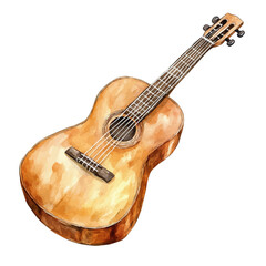 GuitarViolin Strings, watercolor illustration vector, isolated on a white background.