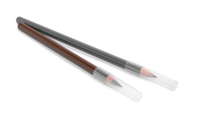 Two different eyebrow pencils isolated on white