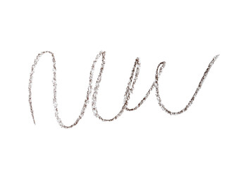 Beautiful eyebrow pencil strokes isolated on white, top view