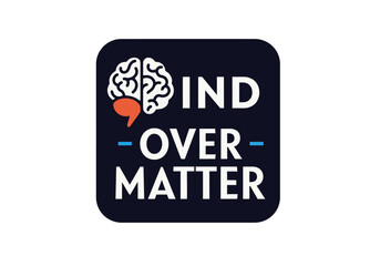 Mind over matter logo isolated on white background, a symbol of mental strength and resilience
