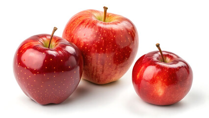 Delicious fresh red apples on white background perfect for healthy eating and fruit based recipes ideas