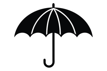 black umbrella isolated on white