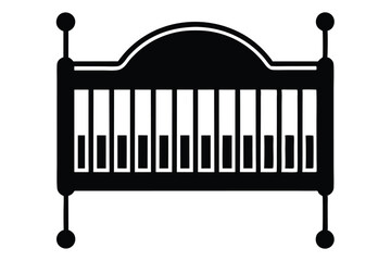 baby cot vector icon 