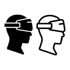 Silhouettes of Virtual Reality Headsets Representing a New Era in Gaming and Artistry