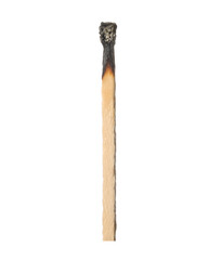 One burnt match isolated on white. Tool for starting fire