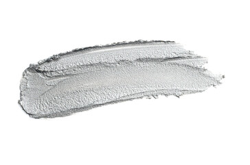 Sample of beautiful cream eyeshadow isolated on white, top view