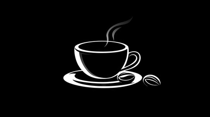 Obraz premium Simple illustration of a coffee cup and saucer.