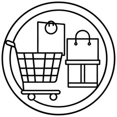 Shopping cart icon vector design for online shopping and e-commerce