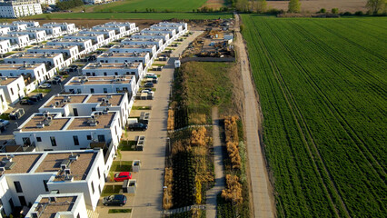 Modern area houses streets townhouse nature city