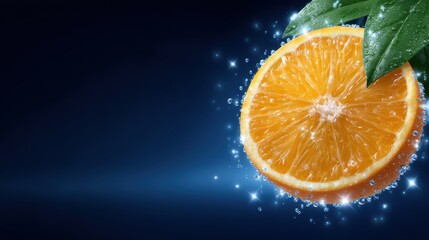 Vibrant orange slice with detailed pulp segments