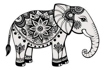 Elephant mandala art drawing illustration animal design pattern decorative tribal tattoo style graphic 100