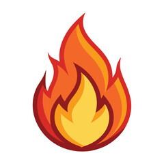 Cartoon blaze icon Big bright fire flame Vector