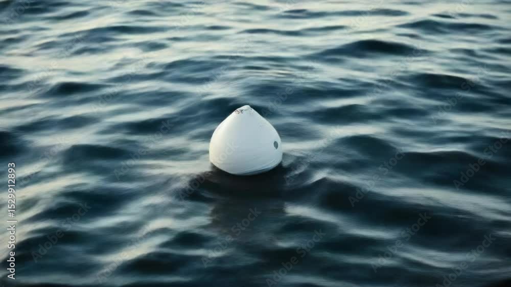 Aufkleber A small white object floats on the surface of calm water, suitable for use in scenes related to relaxation or contemplation