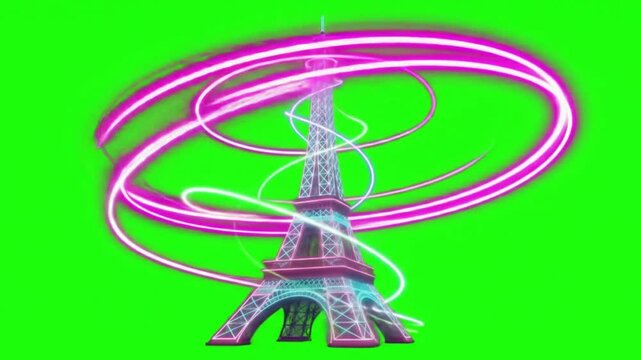 Neon tower graphic illustration