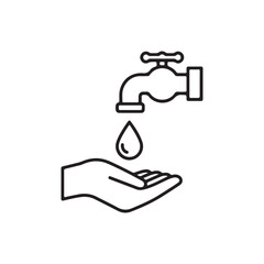 Water conservation: Hand receiving water from a tap