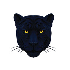 Majestic Black Panther Head in Low Polygonal Style