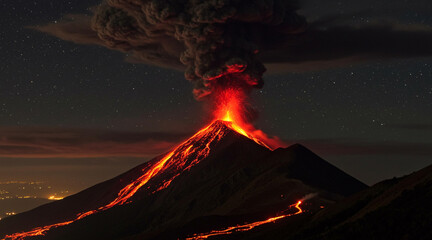 burning fire in the mountains