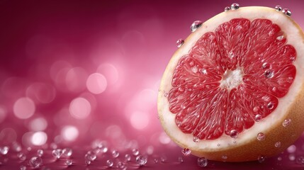 Halved grapefruit with detailed pulp segments
