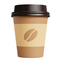 Blank coffee cup for takeaway, paper cup. Take-out coffee cup. Isolated on transparent background png