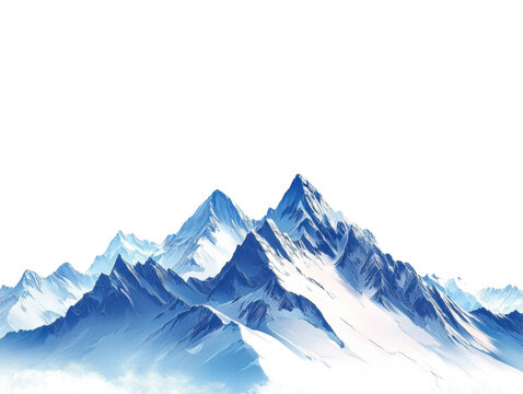 Snowy mountain range against a black background. - Powered by Adobe