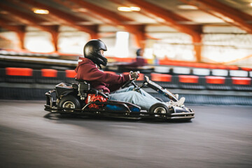 racing gocart in motion