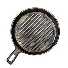 Griddle, watercolor painting vector, isolated on a white background.