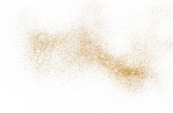 Sand scattered flying, isolated on white background