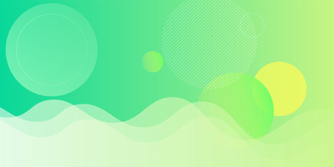 Obraz premium Light yellow and green abstract geometric background with gradient colors and circular shapes. Perfect for modern designs, posters, banners, wallpapers, and digital projects.
