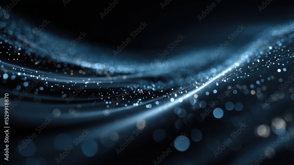 Aufkleber bright blue and silver particles float and dance through a dark space, creating a mesmerizing visual