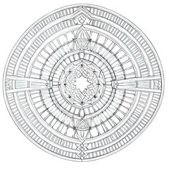 Intricate Geometric Mandala Outline Art