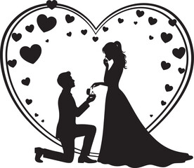 Couple Heart romantic lover  moment vector silhouette illustration