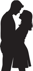 Couple Heart romantic lover  moment vector silhouette illustration