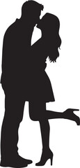 Couple Heart romantic lover  moment vector silhouette illustration