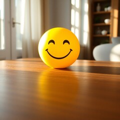 happy smiley face with yellow ball