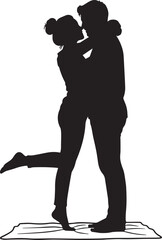 Couple Heart romantic lover  moment vector silhouette illustration