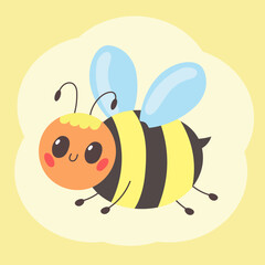 Adorable bee character in bright yellow and black.
 Use in kids’ art, classroom decor, or baby-themed illustrations.