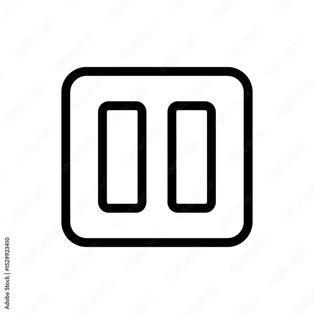 Poster play pause button icon in minimalist style
