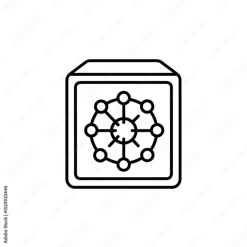 Aufkleber block diagram representing blockchain technology concept