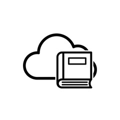 Cloud Computing Concept with Book Icon  