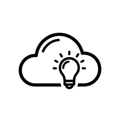 Cloud Computing Concept with Light Bulb Icon  