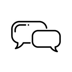 Conversation Bubbles Outline Vector Illustration  