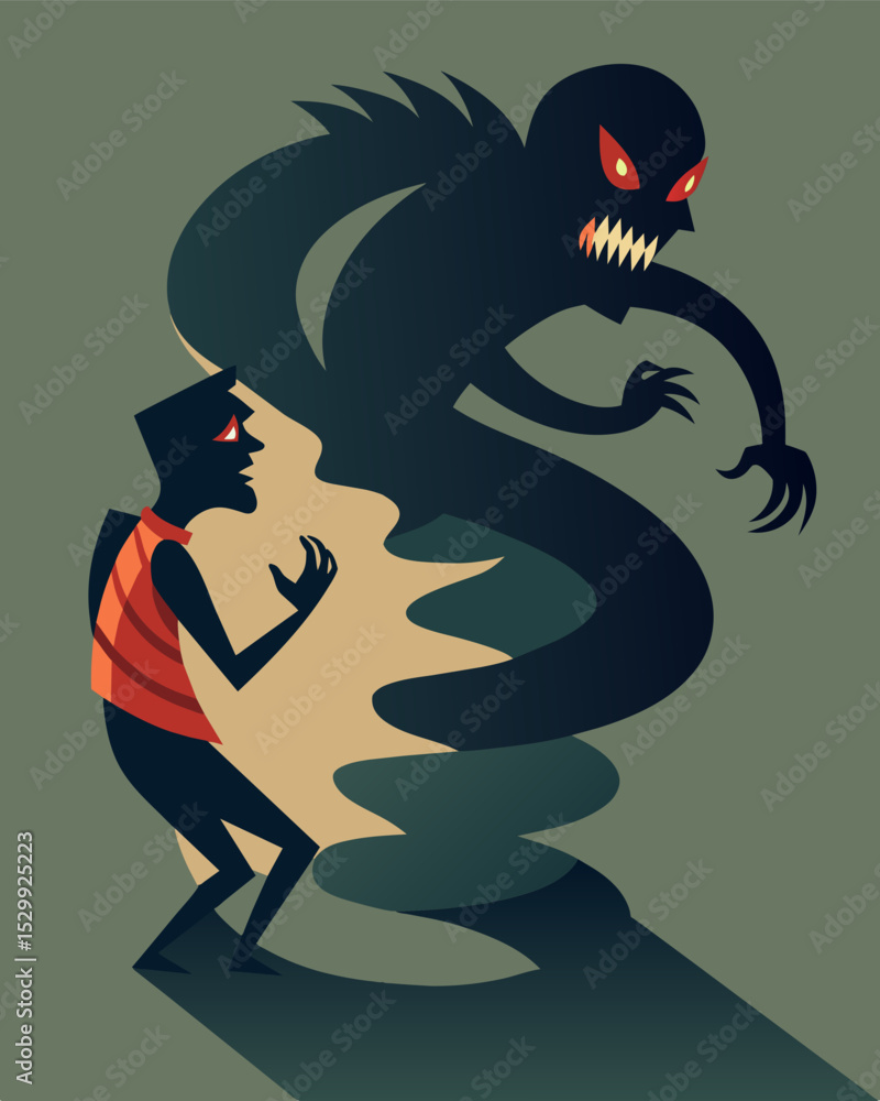 Poster the shadows slither and writhe their twisted shapes mirroring the malicious and manipulative nature 