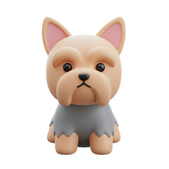3d cartoon yorkshire terrier dog