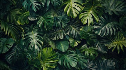 Lush array of tropical leaves fills the image.